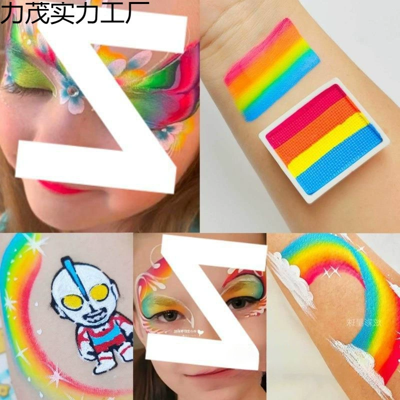 Painted pigment changeable rainbow quick dry colour circle for face, washable