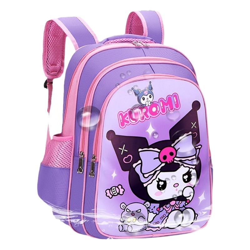 Nueva mochila de escuela primaria ligera para niños, dibujos animados femeninos, lindo impermeable, reducción de la carga, protección de la columna, mochila escolar de fábrica de gran capacidad al por mayor