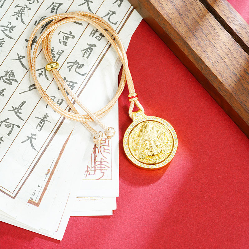 Collar de oro de arena vietnamita estilo nacional de diamantes bordes redondos giratorios colgantes de oro amarillo para mujeres no decolor joyerías al por mayor