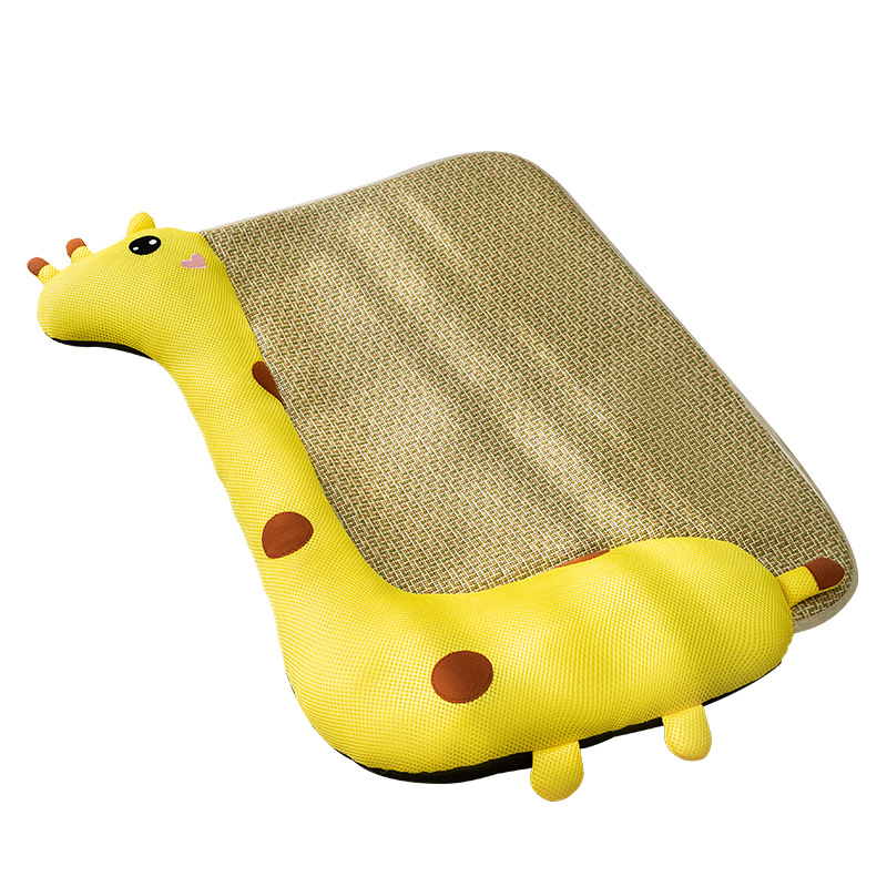 Primavera y verano gato jirafa con forma de muñeca tapete tapete nido para gatos perros pequeños y medianos para enfriar la perrera para mascotas