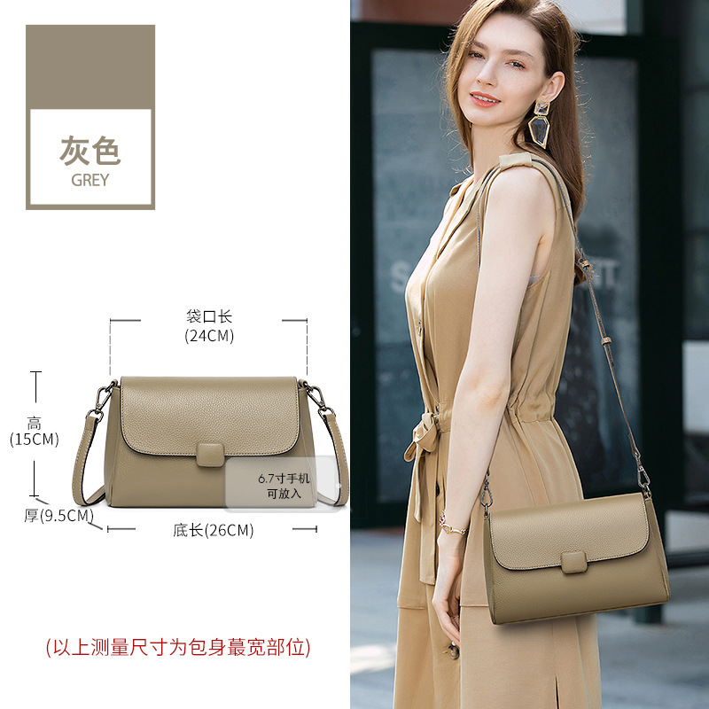 Genuine Leather Women's Crossbody Bag Soft Cowhide Fashion Mom Bag 2026 New Summer Large Capacity Shoulder Bag - Thumbnail 6
