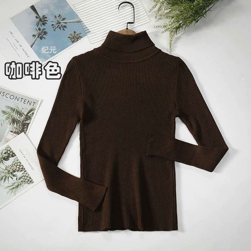 knitted fitted sweater, turtleneck, midweight slim fit
