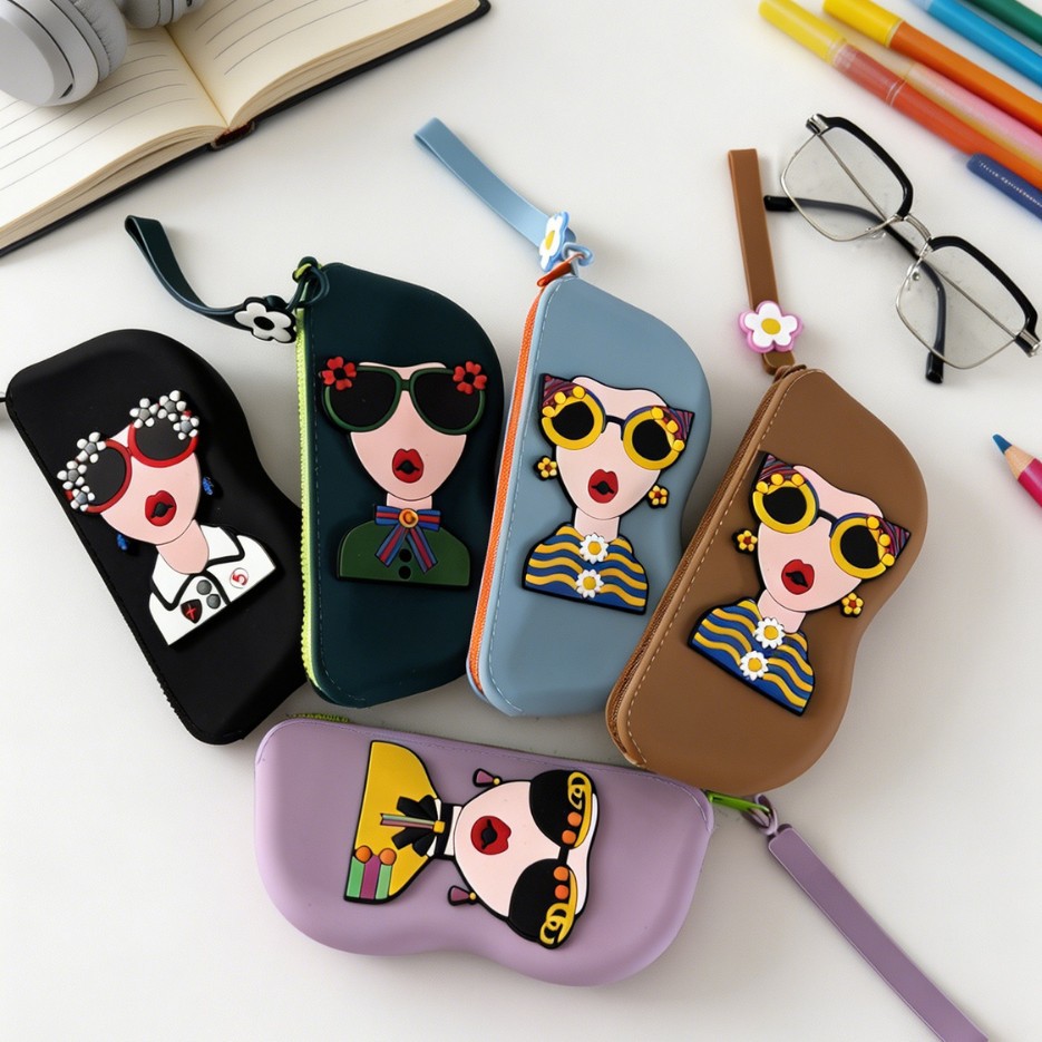 Silicone Glasses Bag, Cross-Border Hot-Selling Portable Sunglasses Storage Bag, Food-Grade Silicone Glasses Storage Bag