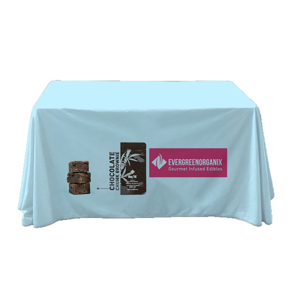 Actividades publicitarias de tejido de recepción de cabina de promoción de exhibición cubierta de mesa de alta definición logotipo personalizado cabina de mesa