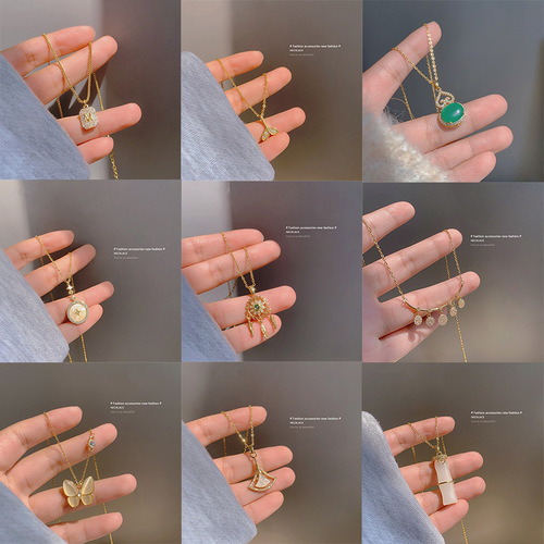 Ins style versatile titanium steel necklace women's niche design high-end temperament clavicle chain Internet celebrity butterfly accessories wholesale