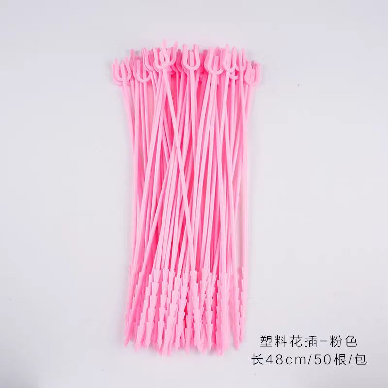 Fábrica en stock al por mayor material de embalaje de la flor tarjeta de plástico palo pollo corazón palo tarjeta de plástico Tarjeta de clip de plástico flor palo