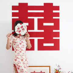 超大型の喜字は結婚部屋を貼って結婚専用の玄関を貼って、女性の字のスーツの結婚祝い用品の部屋の装飾を貼ります。