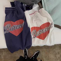 6 дней Корейский дизайнер th*barnnet с восемью грудями и принтом в виде сердца на подтяжках + короткие рукава + шорты костюм в корейском стиле