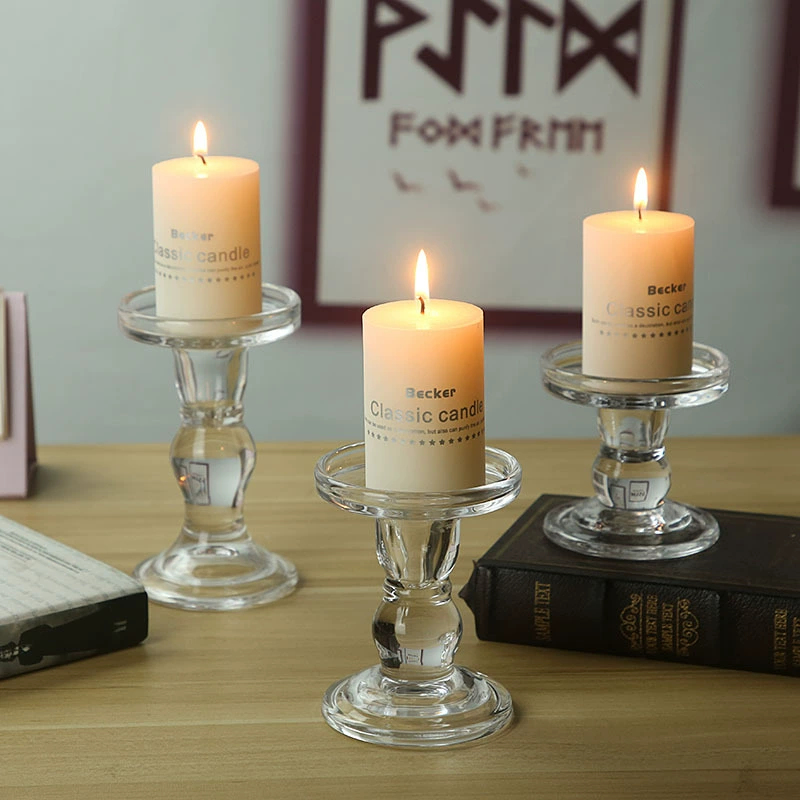 Скандинавская римская колонна стеклянная candlestick французское ретро-украшение романтическая свеча ужин свечной декор реквизит