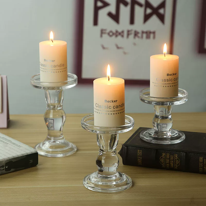 Скандинавская римская колонна стеклянная candlestick французское ретро-украшение романтическая свеча ужин свечной декор реквизит