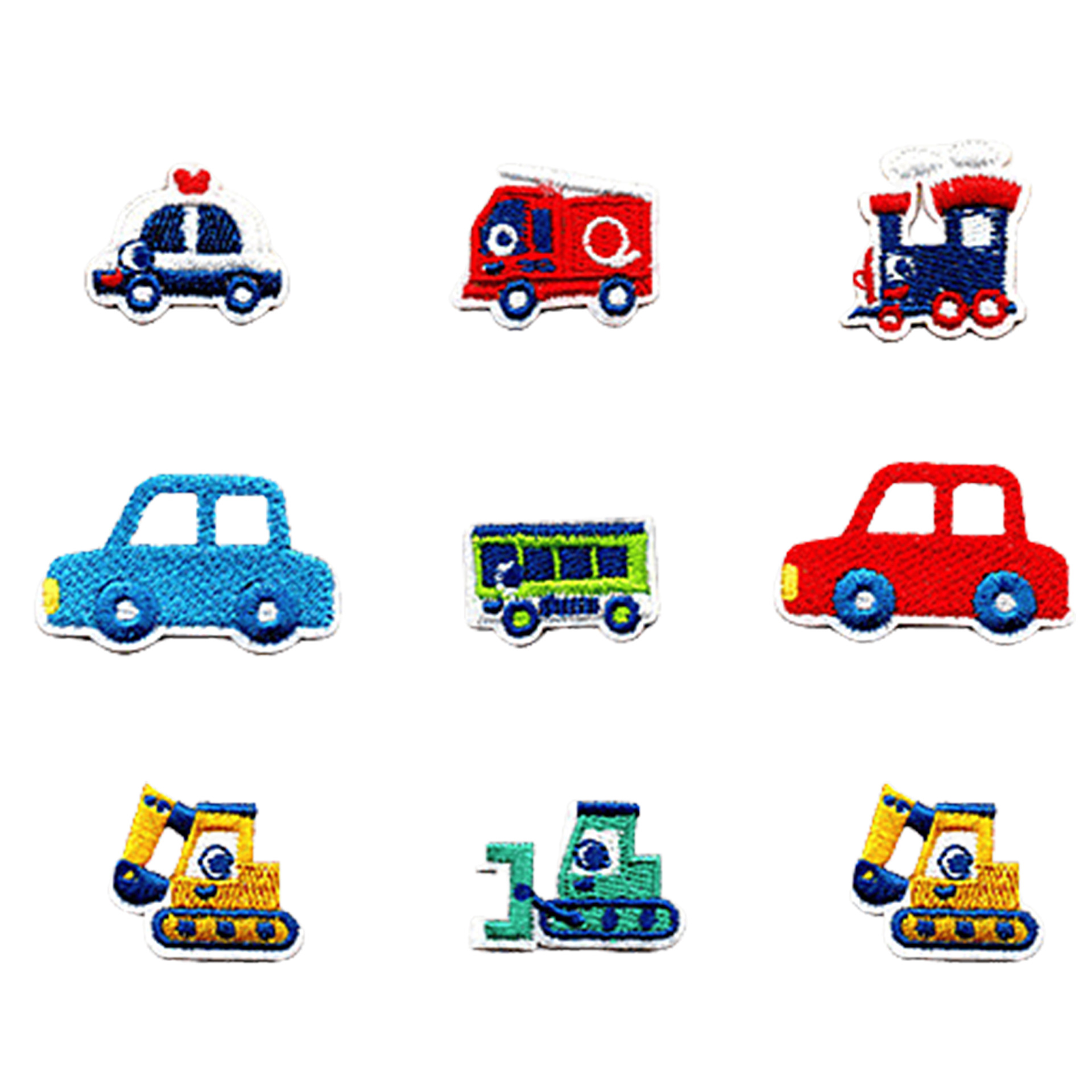 卡通汽车布贴刺绣贴服装衣服贴熨烫装饰辅料小车绣花章diy补丁贴