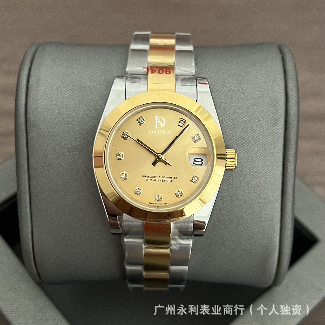 Laojia Oyster Perpetual Datejust Fully Automatic Mechanical Watch 31mm Women's Stainless Steel Waterproof Watch Classy Women's Watch