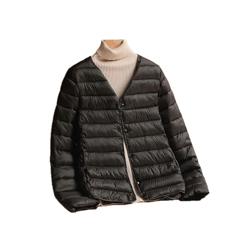 Comercio exterior otoño y invierno nuevo algodón mujer corto ligero calentamiento interior coreano delgado abrigo de moda calentamiento abrigo image 5