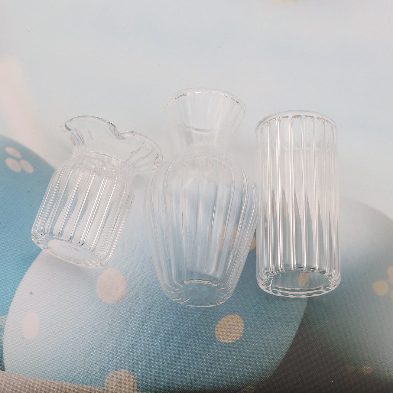 Mini jarrón de vidrio accesorios de arreglos de flores pulseras hechas a mano corndillas de flores pequeños ramos de materiales de decoración de muñeca casa de adornos de automóviles