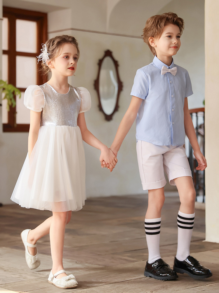 Uniforme de actuación del coro de niños del día de junio, foto de graduación de jardín de infantes, ropa de actuación, vestido de baile de recitación de poesía de escuela primaria y secundaria