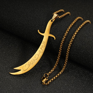 European and American Cross-Border New Simple Stainless Steel Knife Pendant Necklace for Men and Women Fashion Niche Personalized Style Jewelry