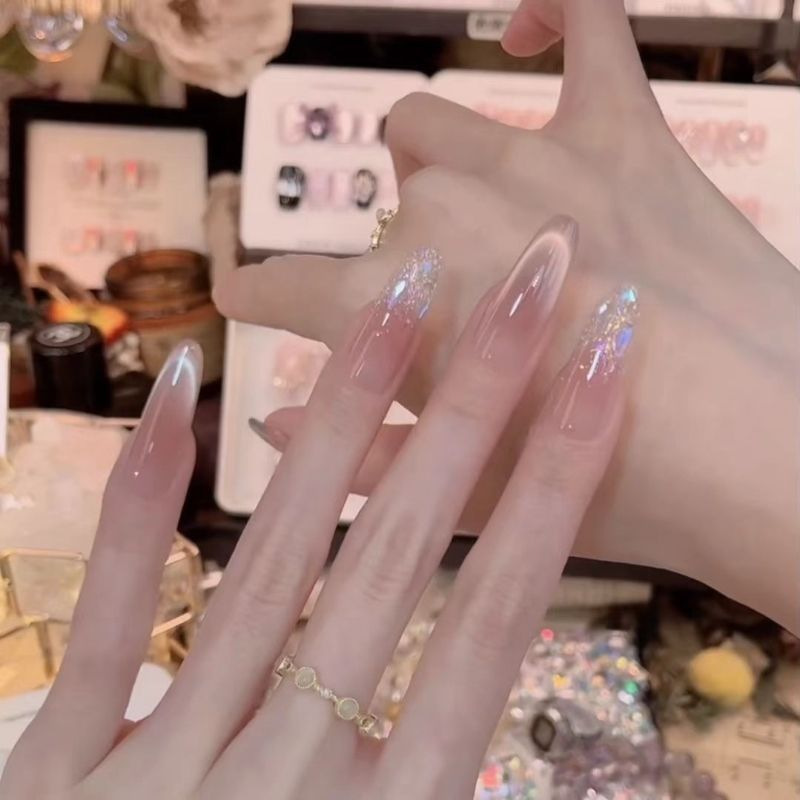 Yiyiwu【Magic Elf】Spring and Summer New Style Pure Handmade Wearable Nails, Retro and Gentle, Enhance Complexion and Add Elegance