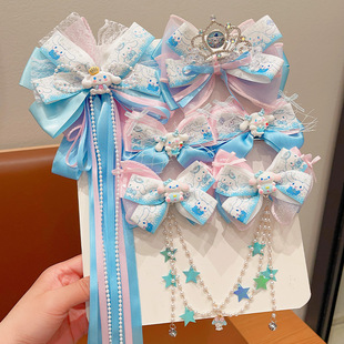 Children's Cartoon Yugui Dog Headwear Girls' Bow Hairpin Little Girl's Super Fairy Ribbon Clip Hair Accessories
