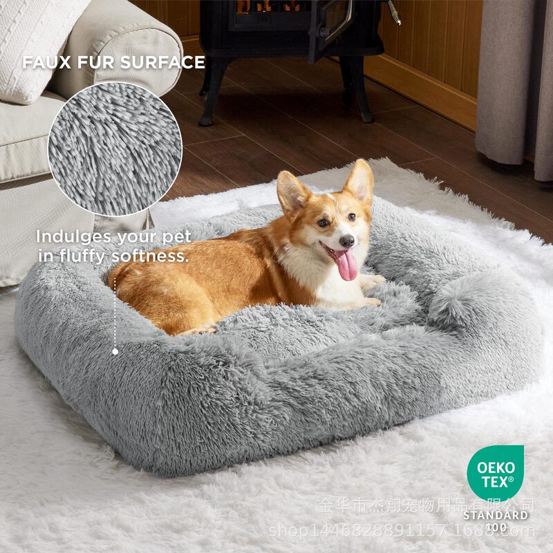 Removable pet mattress for medium and small dogs machine washable rectangular orthopedic waterproof dog bed non-slip kennel warm