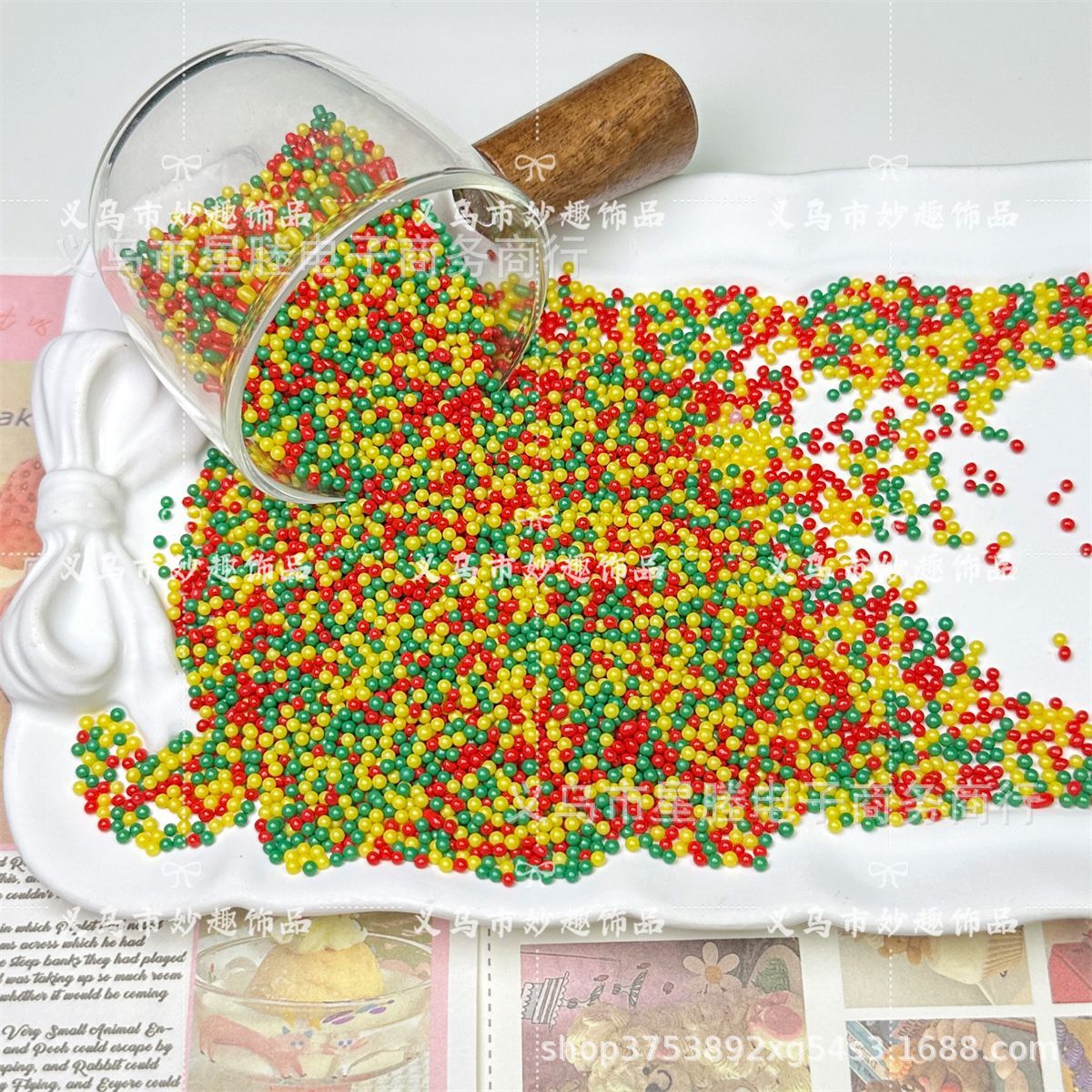 2mm color mezclado, color sólido no poroso, pintura de vidrio, cuentas de arroz, accesorios de joyería de bricolaje hechos a mano, pegamento de crema, relleno de limo