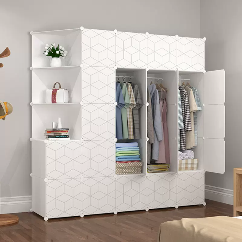 简易衣柜塑料钢架组装衣柜单人衣橱组合双人收纳柜简约现代经济型