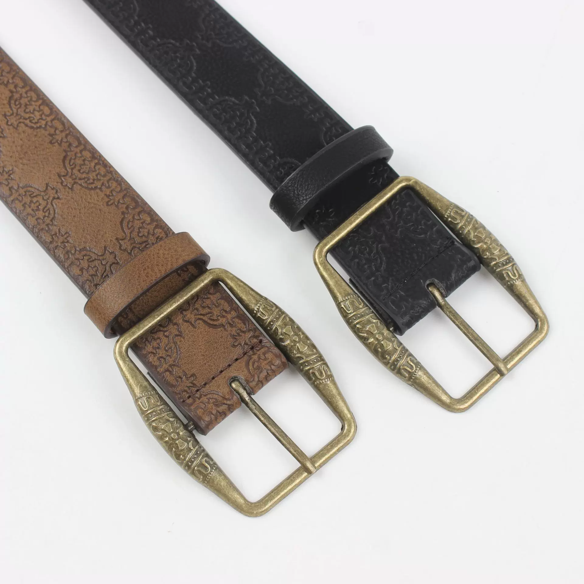 美式复古y2k女士腰带图纹压花民族风皮带 欧美外贸高端宫廷风潮款