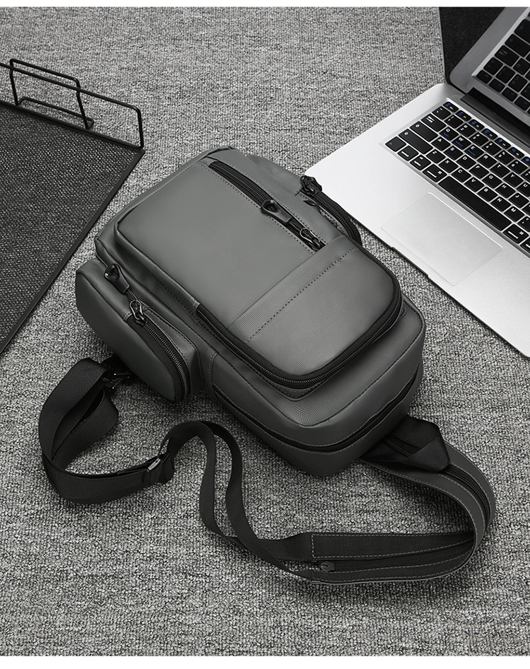 New men's chest bag, water-resistant, cross-border Oxford fabric, suitable for both shoulder and single shoulder, business men's computer backpack undefined