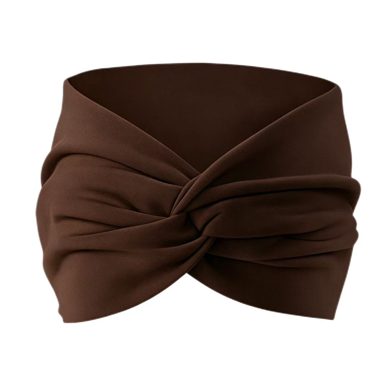 Europa y los Estados Unidos de color sólido banda de pelo deportiva ancho banda de pelo antiperspirante bandana de pelo yoga fitness banda de pelo deportiva absorción de sudor adornamiento para el pelo