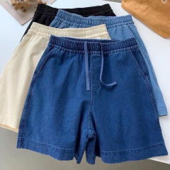 大きいサイズの洋ナシ型ボディデニムショートパンツ、女性用夏用薄手、ゆったり、スリム、ハイウエスト、ストレートレッグ、ワイドレッグ、5分丈パンツ、多用途