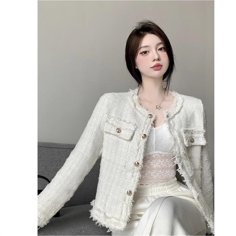 小香风外套女2025春秋新款法式设计感气质外穿长袖别致短款上衣女|undefined