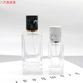 新款批发玻璃香水瓶分装瓶30ml喷雾瓶卡口方形化妆品空瓶子女