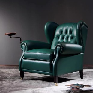 Italian Designer Cigar Chair Italian Retro Leather Single Armrest Leisure Chair Accessible Luxury 1919 Sofa Chair