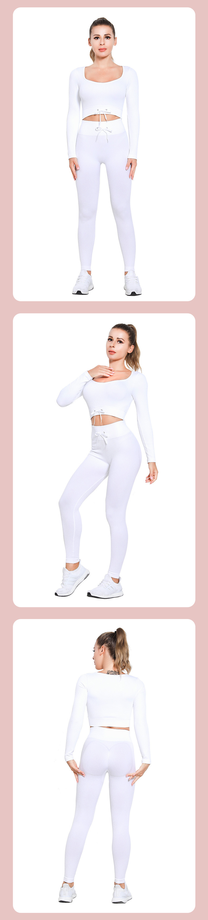 Seamless Yoga Crop Top Two Piece Set