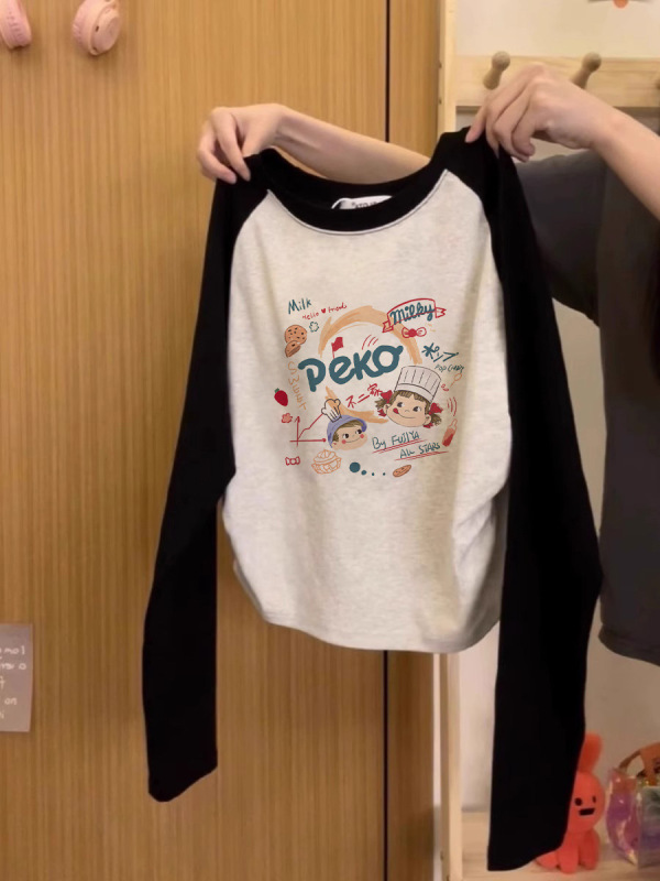 2025早秋新款秋冬季插肩纯棉长袖T恤女装内搭打底衫修身显瘦上衣|undefined