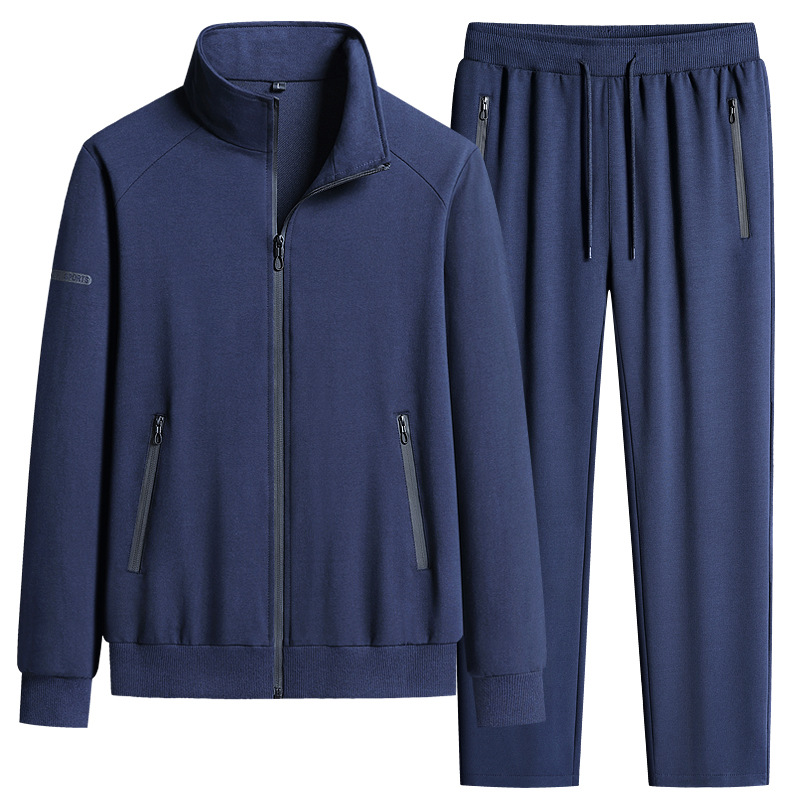 Transfronterizos algodón ropa deportiva casual hombre chaqueta de carrera chaqueta de mediana edad padres dos piezas conjunto de primavera y otoño 2026 image 7