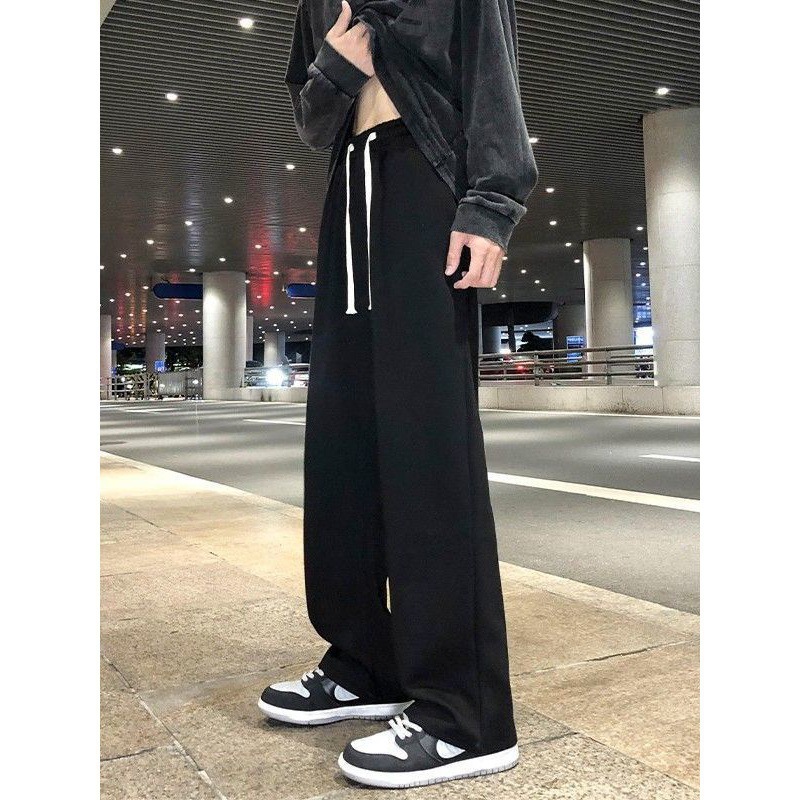 Autumn And Winter Thickened Velvet Straight-leg Sweatpants For Men, Loose And Versatile, Boys' Large Size Casual Sports High Street Pants