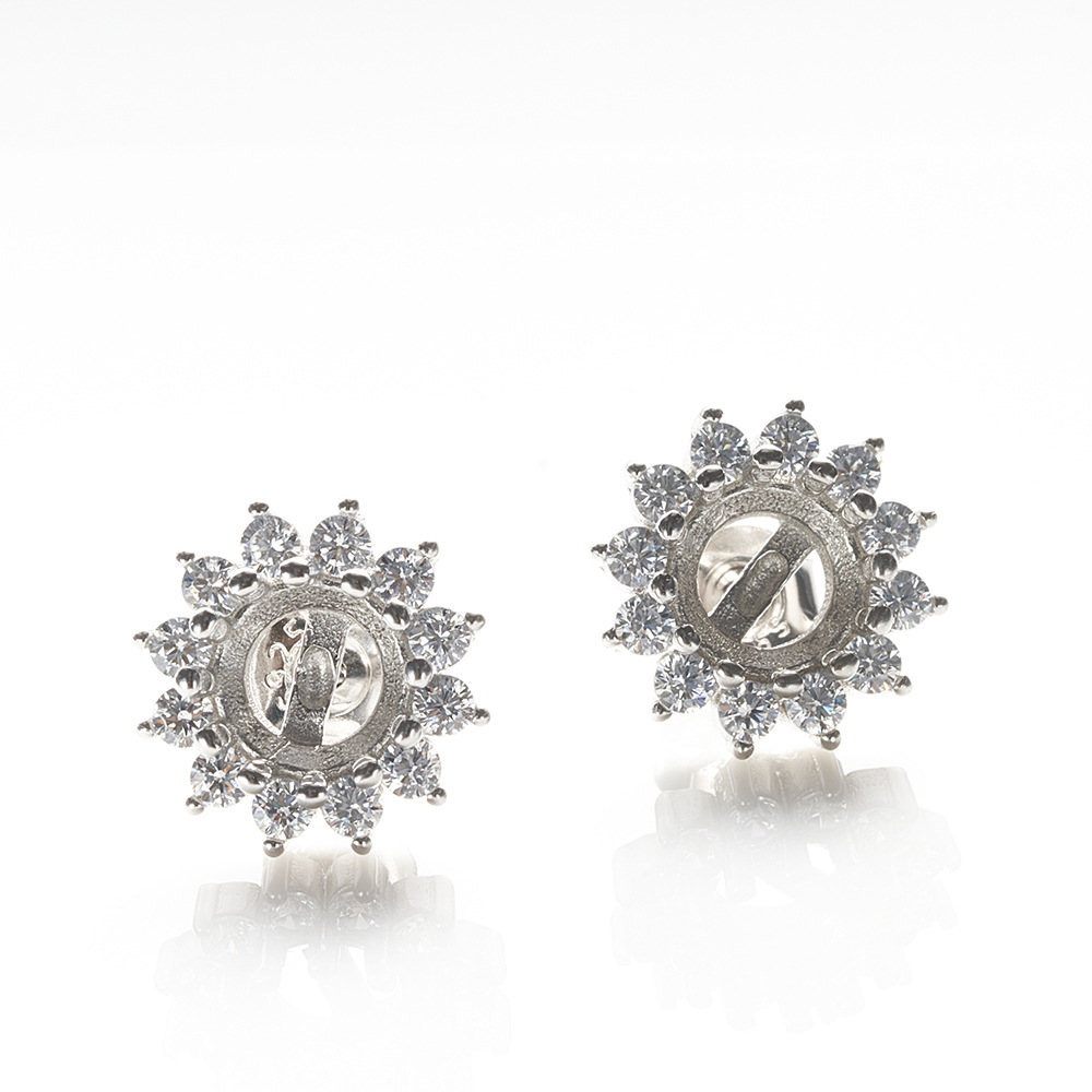 Aretes de plata 6.5mm1 quilates piedra principal戴菲 aretes de plata TK venta caliente transfronteriza