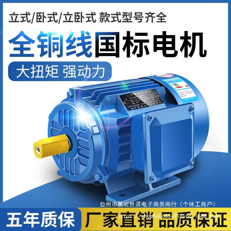 三相异步电动机1.1千瓦1.5/2.2/3千瓦4kw5.5/7.5马达国标电机380v