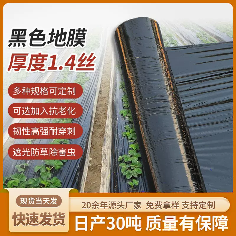 功能薄膜农用地膜加厚除草黑色薄膜厂家批发PE打孔温室塑料膜种菜