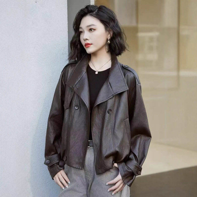 小皮衣外套女短款2025秋季新款小个子立领气质酷飒风复古PU皮夹克|undefined
