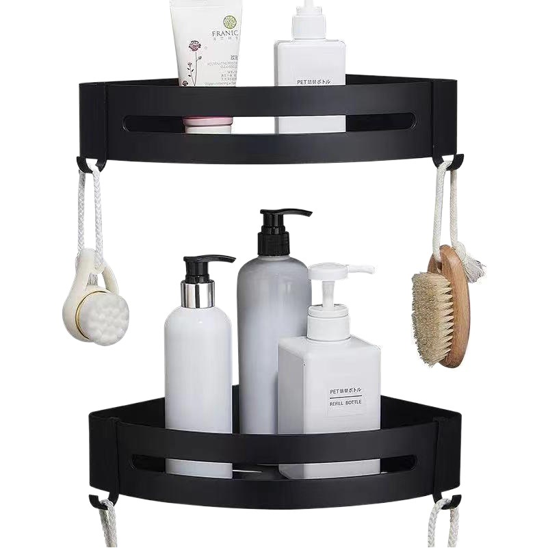 Punch-free space aluminum storage rack toilet toilet tripod bathroom storage rack wall-mounted bathroom corner rack