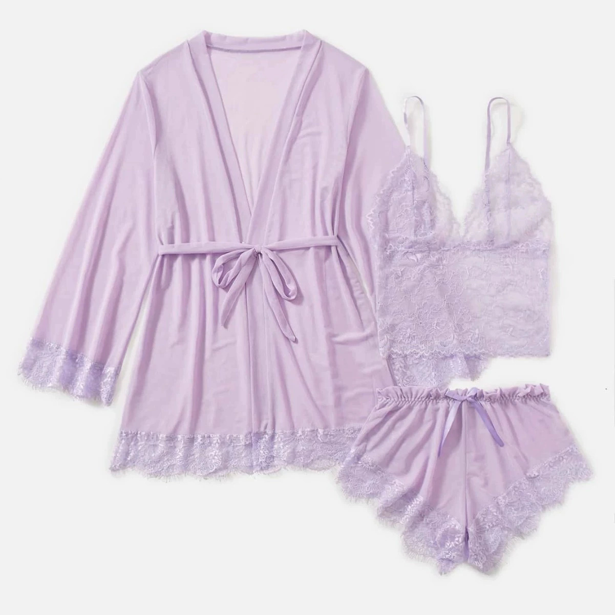 Cross-border Sexy Pajamas Women's Lace Sling Nightgown Hot Spicy plus size Underwear New Summer Four