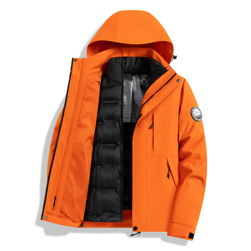 Luo Duo down Jacket Women's Three-In-One Windproof and Waterproof Jacket down Jacket Men's Skiing Hiking Mountaineering Jacket Luo Duo down Jacket Women's Three-In-One Windproof and Waterproof Jacket down Jacket Men's Skiing Hiking Mountaineering Jacket
