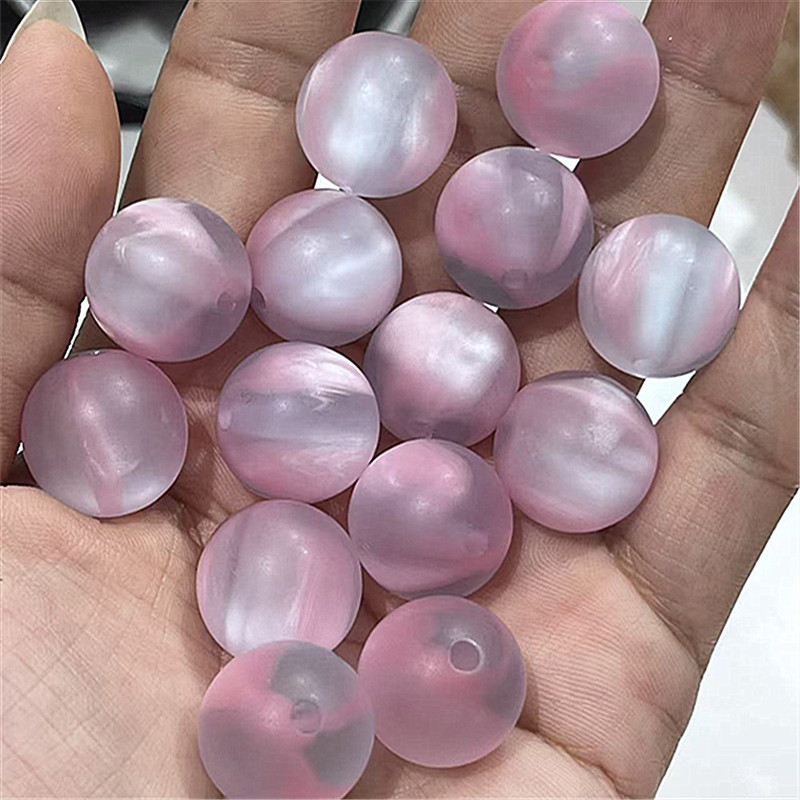 16mm树脂直孔磨砂双色梦幻串珠diy串珠笔手机链钥匙扣车挂等配件|undefined