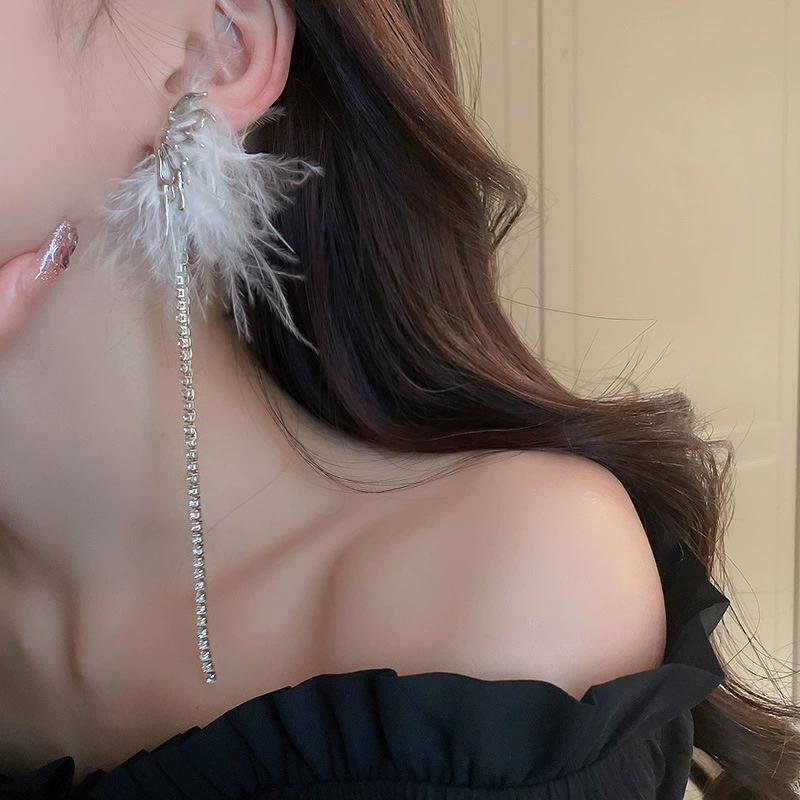 Серебряная игла, модные демисезонные серьги, (переправка через границы), стиль легкой роскоши, стиль высокого качества