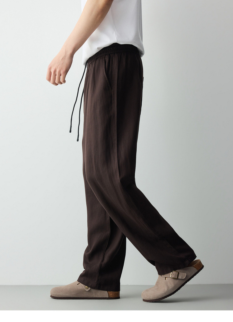 Quần kaki nam công sở chất liệu linen phối sợi Lyocell — đen chi tiết 27