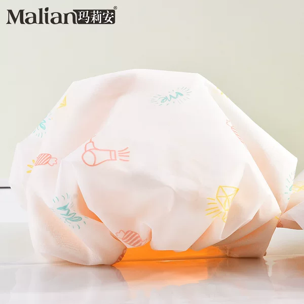 Marion double-layer thick shower cap elastic comfortable shrink free inner layer dry hair outer waterproof shower cover portable