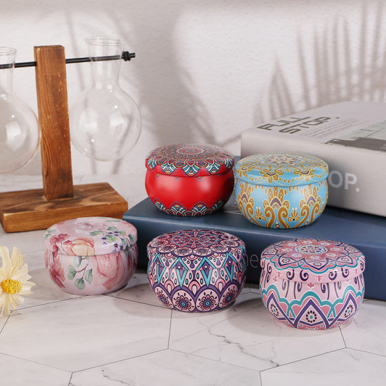 Factory direct Christmas aromatherapy candle cross-border tin pot fragrance plant essential oil soybean wax dried flower aromatherapy candle