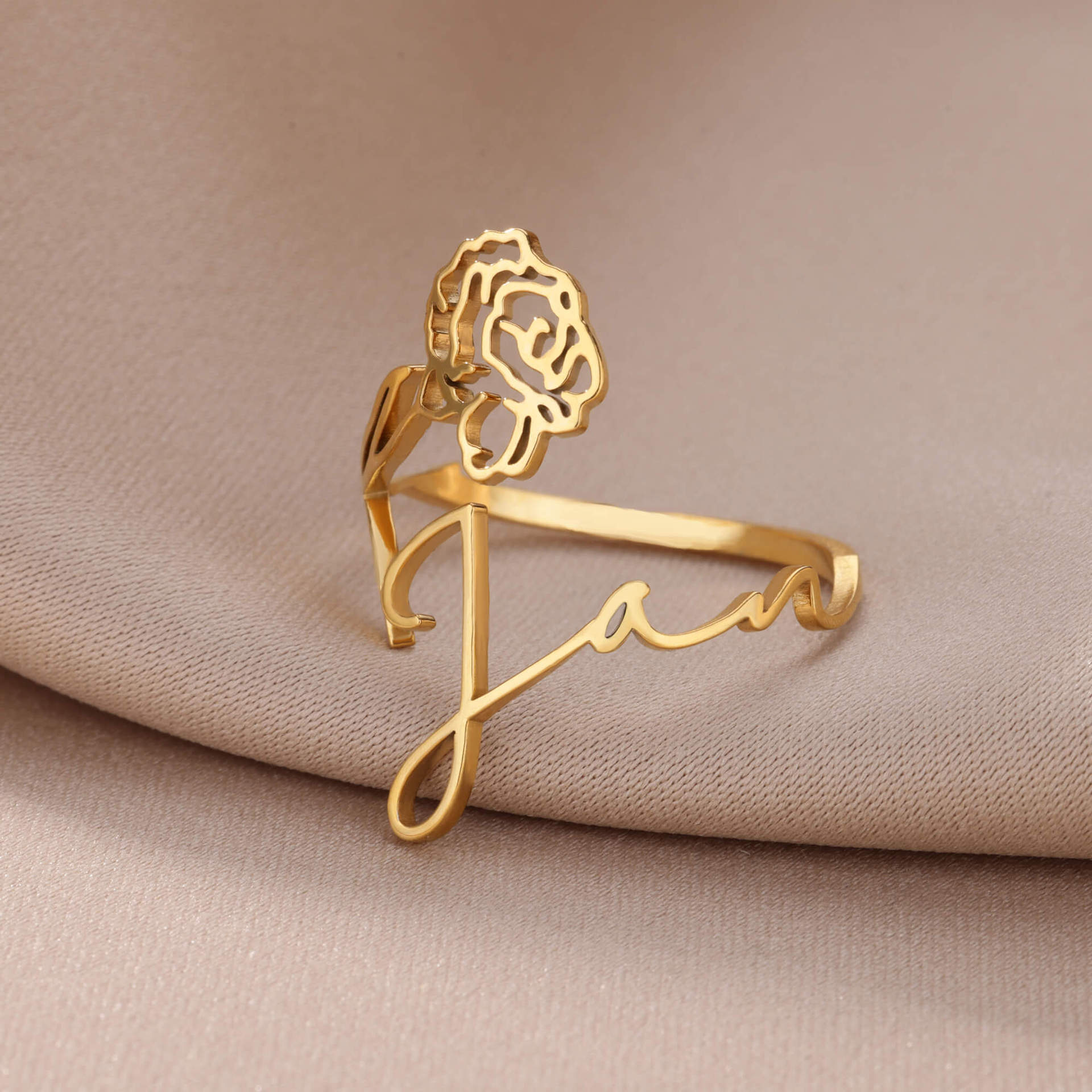 Joyería Al Por Mayor Estilo Vintage Estilo Clásico Flor Acero Inoxidable 304 Enchapado Anillos Abiertos display picture 32