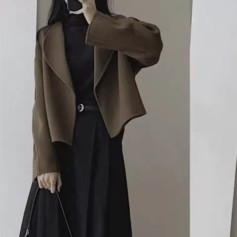 Демисезонный шерстяной жакет, короткий с длинным рукавом, в стиле Chanel, для подростков